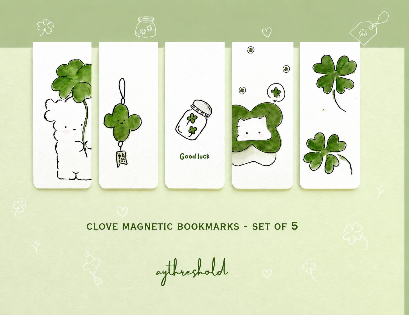 Clove Magnetic Bookmarks - Set of 5