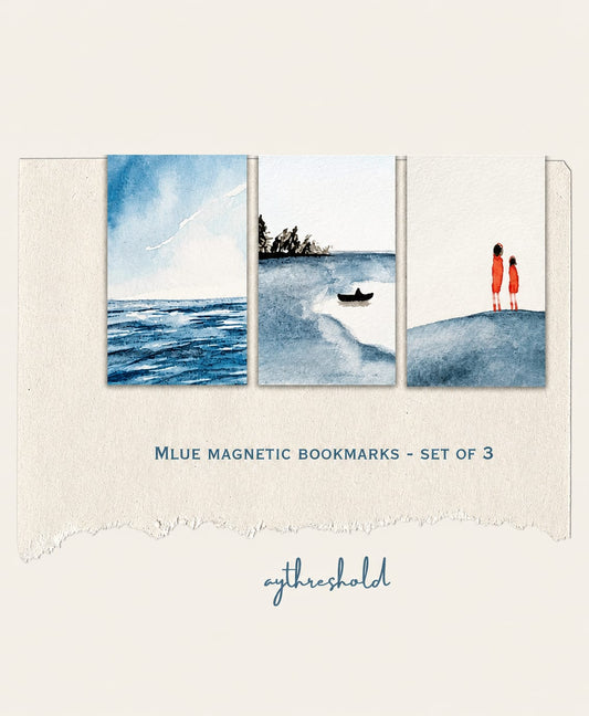 Mlue Magnetic Bookmarks - Set of 3